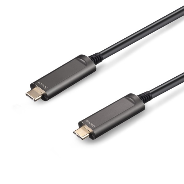 DisplayPort 1.2 AOC, USB Type C-C, Hybrid 21.6Gbps 4K60 DP 1.2 Active Optical Cable