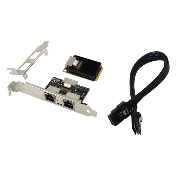 Mini PCI Express 2-port RJ45 Gigabit Ethernet Network Adapter with Intel NHI350AM2 Chip