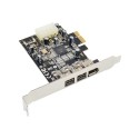 PCIe x1 3-port 2b 1a 1394 FireWire Card, 2 FireWire 800 Port & 1 FireWire 400 Port