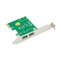 PCIe x1 2-port USB 3.0 Type-A USB Host Card with Asmedia ASM1042 Chipset