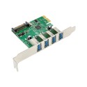 PCIe x1 4-port USB 3.0 Type-A USB Host Card with NEC720201 Chipset