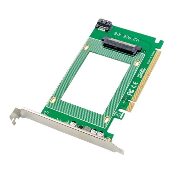 PCIe 3.0 x16 1-port Drive Adapter for 2.5-in U.2 SFF8639 NVMe SSD or 2.5-in SATA Drive