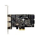 PCIe 2.0 x2 4-ch SATA III 6 Gbps Controller Card with 4 SATA & 2 eSATA Port