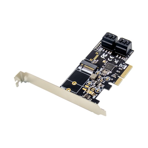 PCIe 3.0 x4 1-port M.2 B-key & 4-port SATA III Expansion Card