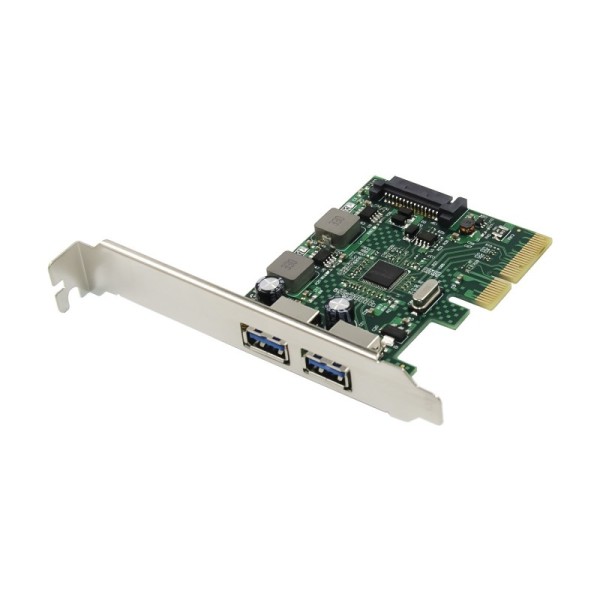 PCIe x4 2-port USB 3.1 Type-A USB Host Card with 3A/port