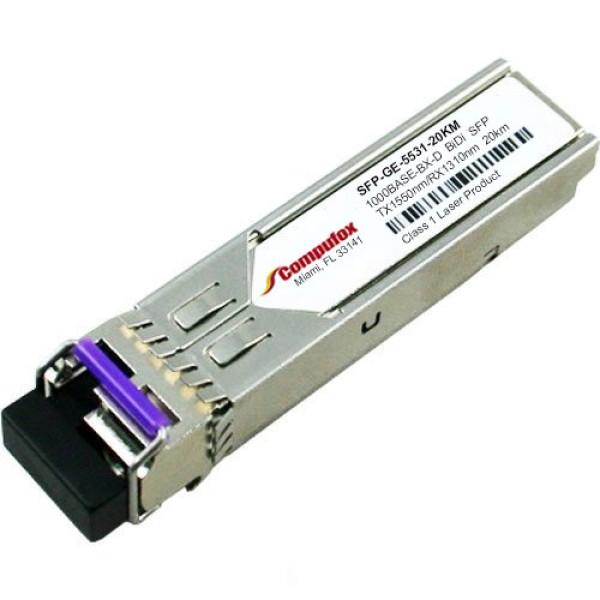 SFP-GE-5531-20KM - 1000Base-BX-D SFP Transceiver (SMF, Tx1550nm/Rx1310nm, 20km, LC, DOM)