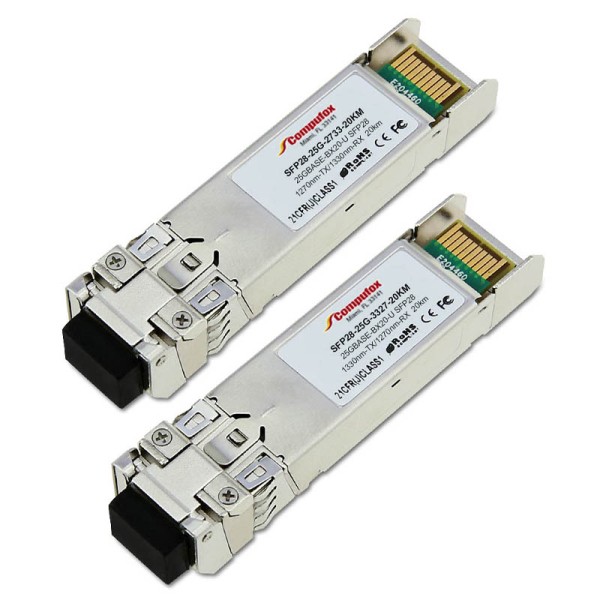 SFP28-25G-BIDI-PAIR-20KM - Pair - 25GBase-BX SFP28 Transceivers (SMF, 20KM, Simplex LC, DOM)