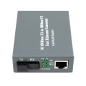 Single Fiber Fast Ethernet Standalone WDM / BiDi Fiber Media Converter, 1-port Fiber & 1-port RJ45, Tx:1550nm/Rx:1310nm, Singlemode, 20km