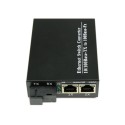 Single Fiber Fast Ethernet Standalone WDM / BiDi Fiber Media Converter, 1-port Fiber & 2-port RJ45, Tx:1310nm/Rx:1550nm, Singlemode, 20km