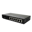 Single Fiber Fast Ethernet Standalone WDM / BiDi Fiber Media Converter, 2-port Fiber & 6-port RJ45, Tx:1310nm/Rx:1550nm, Singlemode, 40km