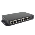 Single Fiber Fast Ethernet Standalone WDM / BiDi Fiber Media Converter, 2-port Fiber & 8-port RJ45, Tx:1550nm/Rx:1490nm, Singlemode, 80km