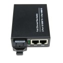 Dual Fiber 10/100Base-TX to 100Base-FX Fast Ethernet Standalone Fiber Media Converter, 1-port Fiber & 2-port RJ45, 1310nm Multimode, 2km