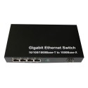 1-port GE SFP & 4-port 10/100/1000Base-T RJ45, Gigabit Ethernet Switch / SFP Media Converter